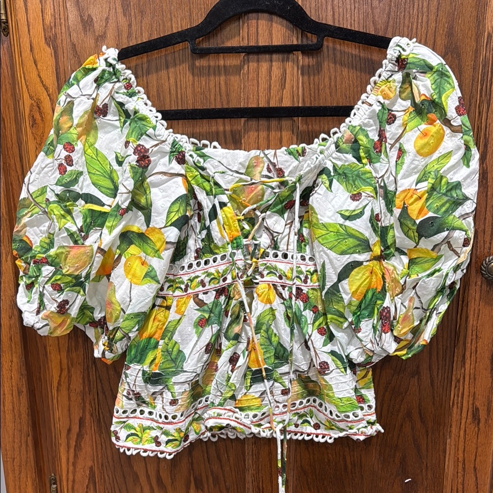 Farm Rio Puff Sleeve Top - Picture 2 of 3
